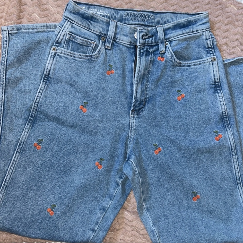 Cherry Denim Pants